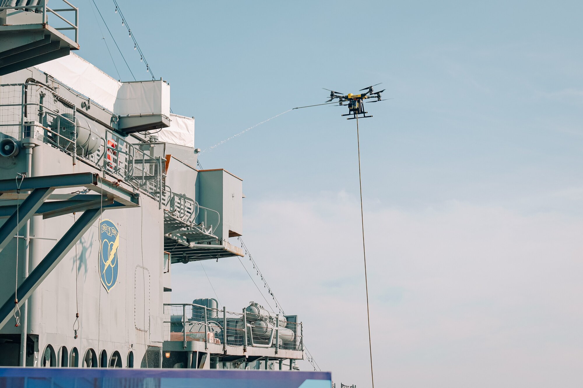 Apellix drone cleaning USS Orleck naval ship